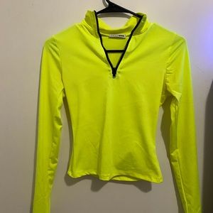 Neon green tight fitted sports top